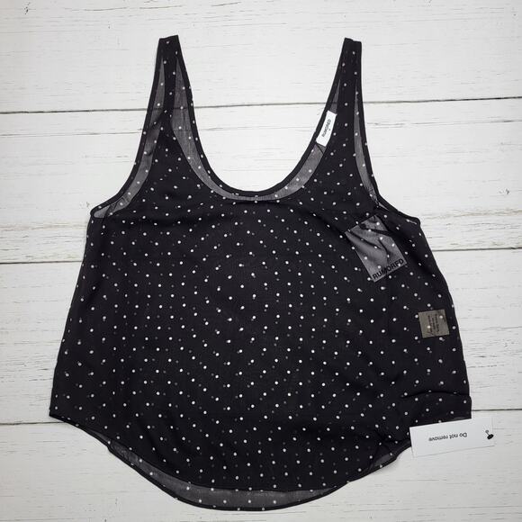 Rumored Old Fashioned Tank Top Classic Dot Black White Sheer Pola Dot Medium - Picture 2 of 7